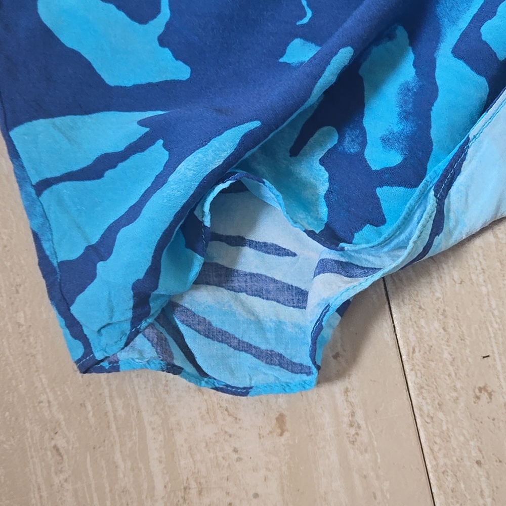 Lilly Pulitzer Stylish Lindamarie Caftan Sparkling Blue "Get Inky" Cover-Up - Picture 7 of 13